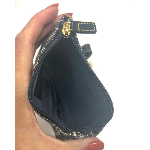 Christian Dior Saddle Coin Case Navy Blue Trotter Canvas with Gold Hardware Made - Picture 5 of 8